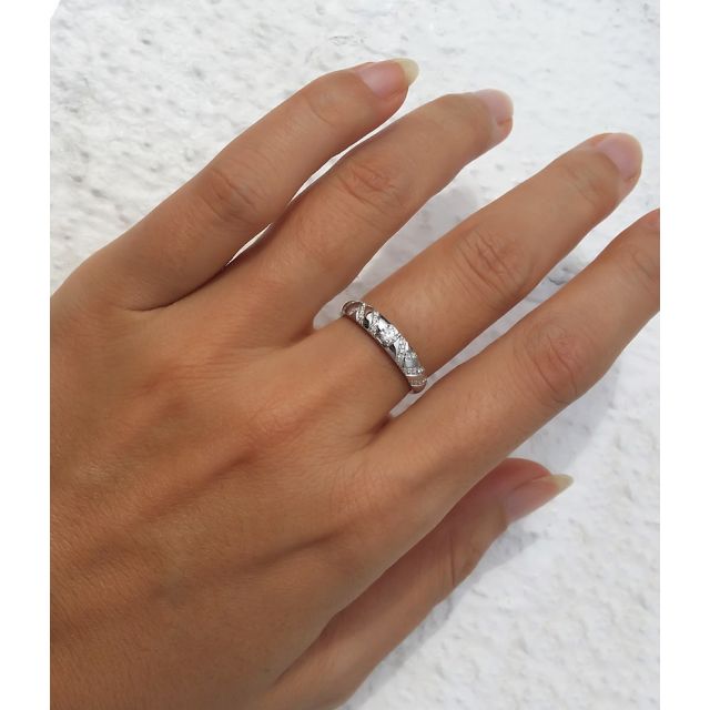 Bague Or blanc et Diamants pour femme | Toi et moi