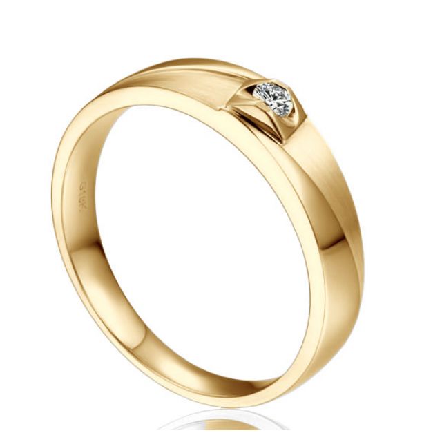 Alliance Giuliana Brossée et Polie Or Jaune, Diamant - Femme | Gemperles