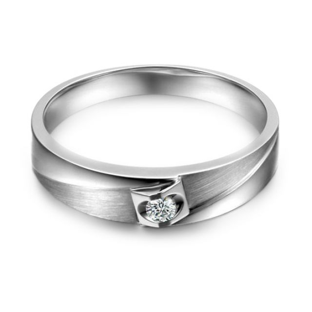 Alliance Giuliana Brossée et Polie Or Blanc, Diamant - Femme | Gemperles