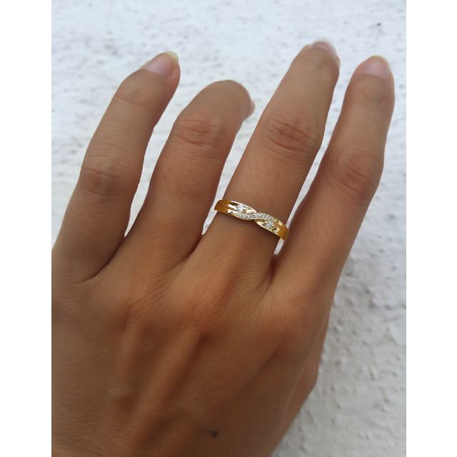 Alliance mariage diamants or jaune. Femme | Hortense