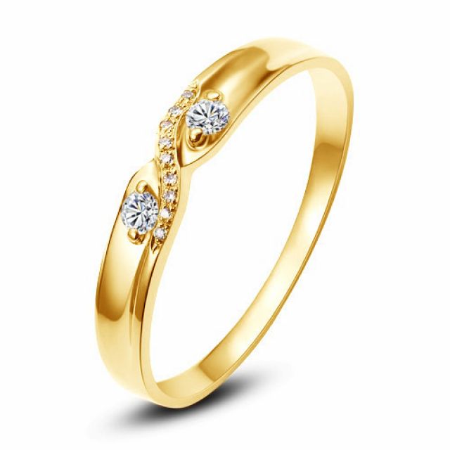 Alliance mariage diamants or jaune. Femme | Hortense