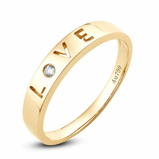 Alliance Love - Alliance femme or jaune - Diamant