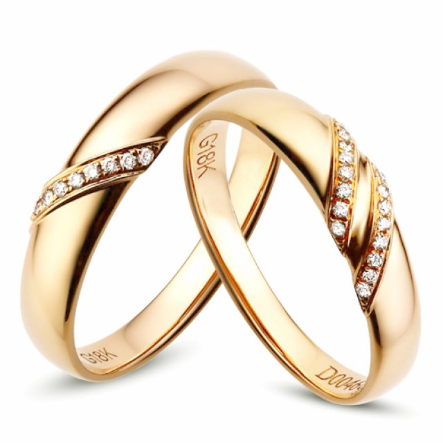 Alliances or mariage - Alliances diamants - Or jaune, Couple