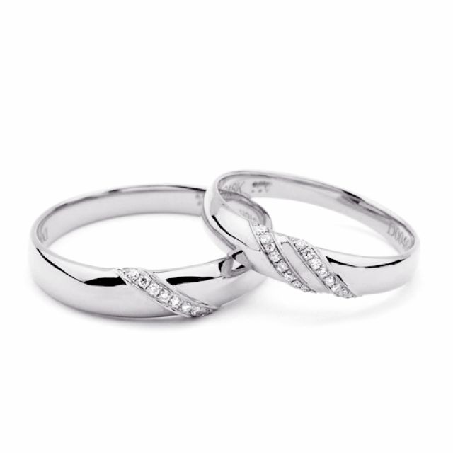 Alliance de Mariage Homme Sacha - Or Blanc & Diamants