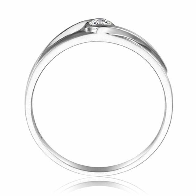 Alliance solitaire ajouré - Alliance Femme diamant or blanc