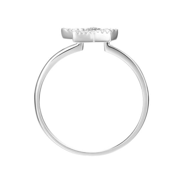 Bague Étoile Or blanc 18cts. 30 diamants 0.060ct