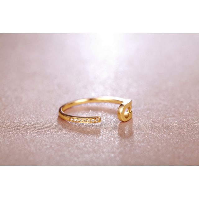 Bague cadenas Or jaune 18cts. Diamants 0.070ct