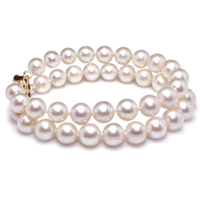 Bracelet Femme 2 rangs - Perles culture eau douce blanches - 8/8.5mm