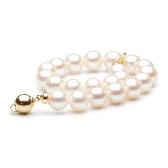 Bracelet perles eau douce blanches - Perles de culture Chine - 7.5/8mm