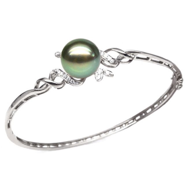 Bracelet perle de Tahiti noire - 10/11mm - GEMME