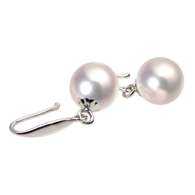 Boucles d'oreilles perles Akoya blanches - 7/7.5mm - GEMME - Or blanc