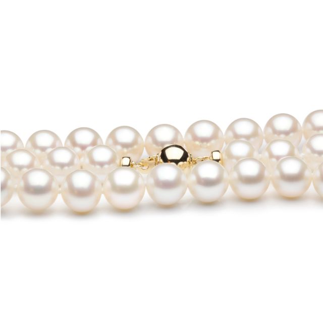 Collier perle mariage - Collier perles de Chine blanches - 7.5/8mm