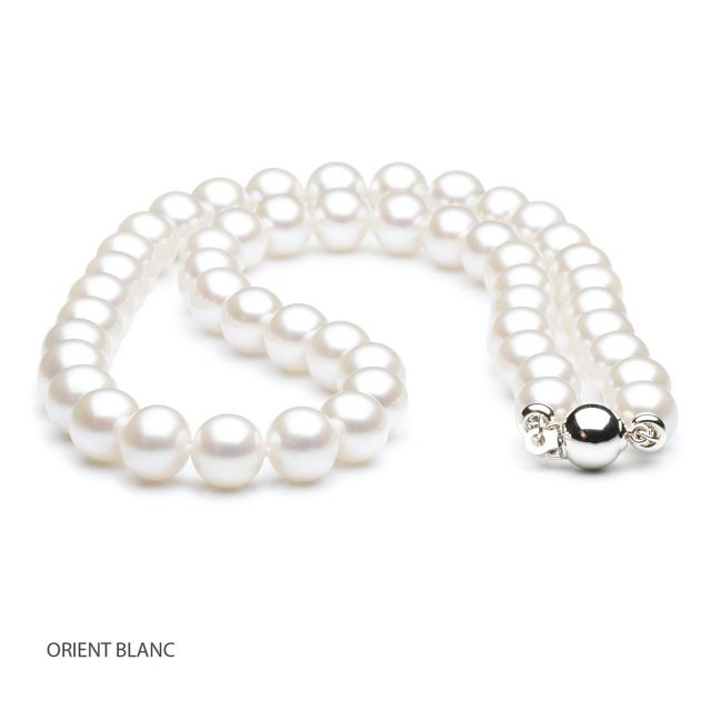 Collier perle mariage - Collier perles de Chine blanches - 7.5/8mm