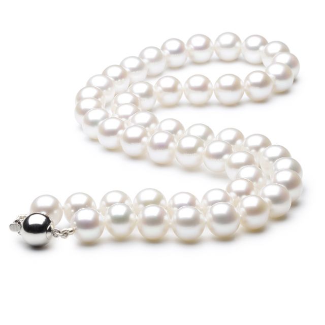 Collier perle mariage - Noces de perles - Perle blanche - 8/8.5mm