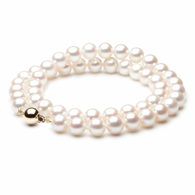 Collier perle mariage - Noces de perles - Perle blanche - 8/8.5mm