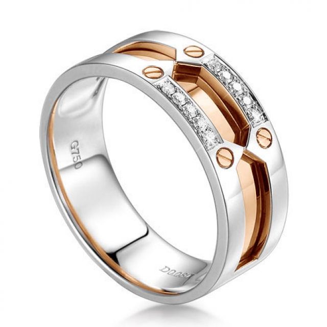 Bague homme histoire d'or contemporaine - 2 Ors - Diamant