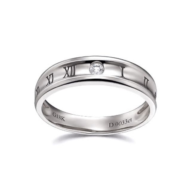 Bague pour homme en Or blanc | Chiffre Romain