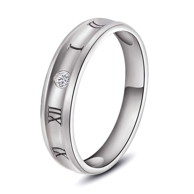 Bague pour homme en Or blanc | Chiffre Romain