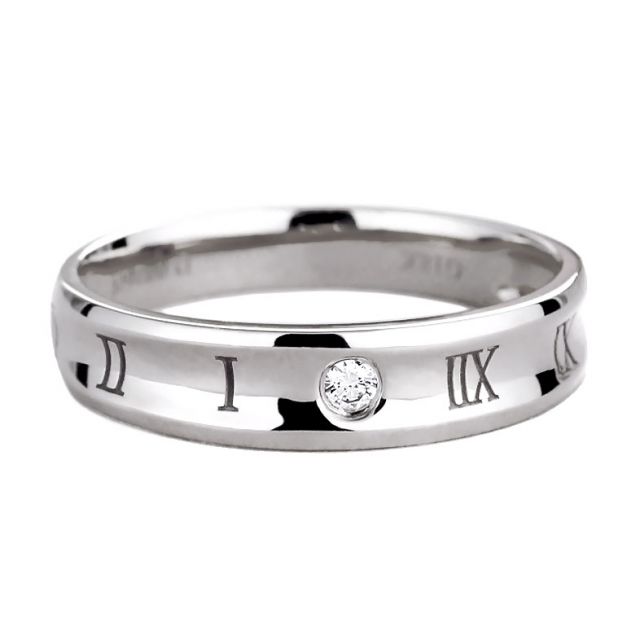 Bague pour homme en Or blanc | Chiffre Romain