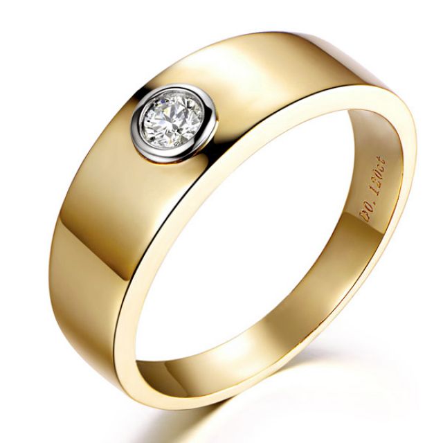 Chevalière Homme Scapin Or Jaune & Blanc - Bague Anneau en Diamant | Gemperles