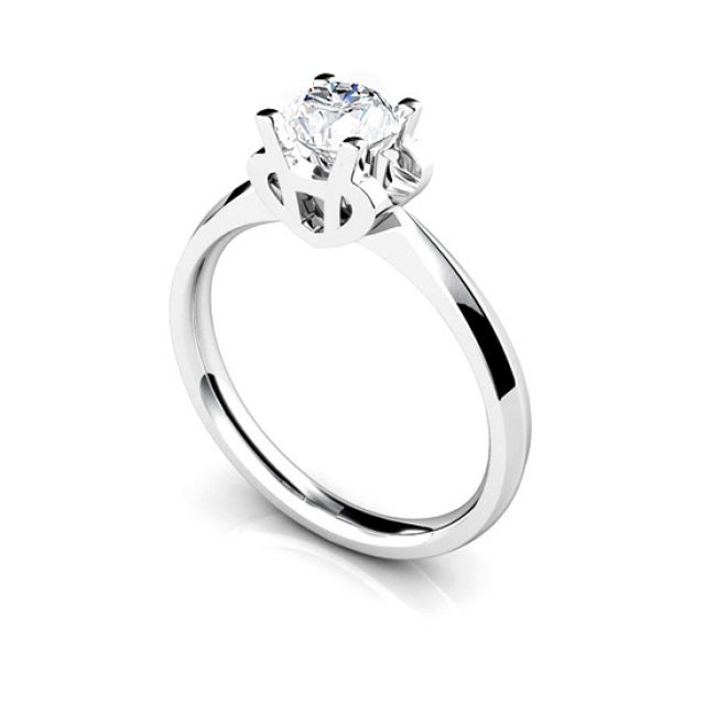 Bague prénom - Lettre H - Diamant, Or blanc | Gemperles