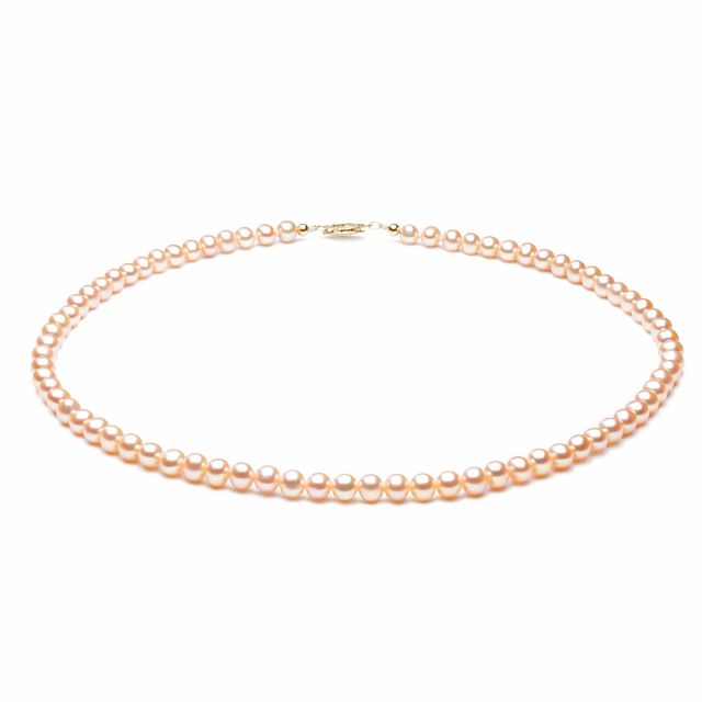 Collier perles culture - Perle eau douce Chine rose - 5/5.5mm, AA+