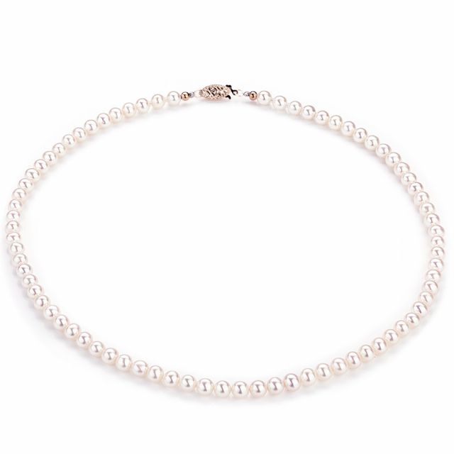 Collier perles de culture blanches Mariage 5/5.5mm, AA+