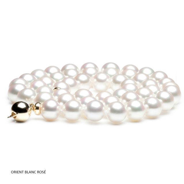 Collier perles Akoya blanches - Perle fine cultivée au Japon - 7/7.5mm