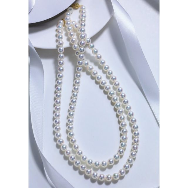 Collier perles Akoya luxe - Perle du Japon qualité GEMME / HANADAMA - 7/7.5mm