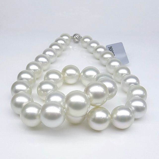 Collier grosses perles de culture australiennes blanches - 12/14.7mm