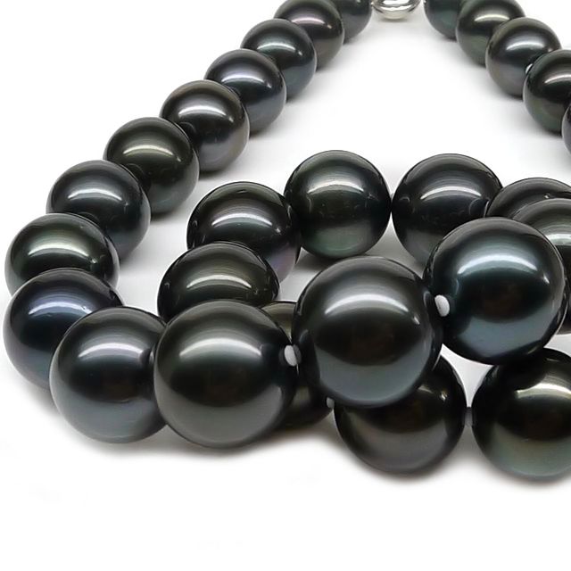 Collier en perles noires de Tahiti - 12/14mm, AAB