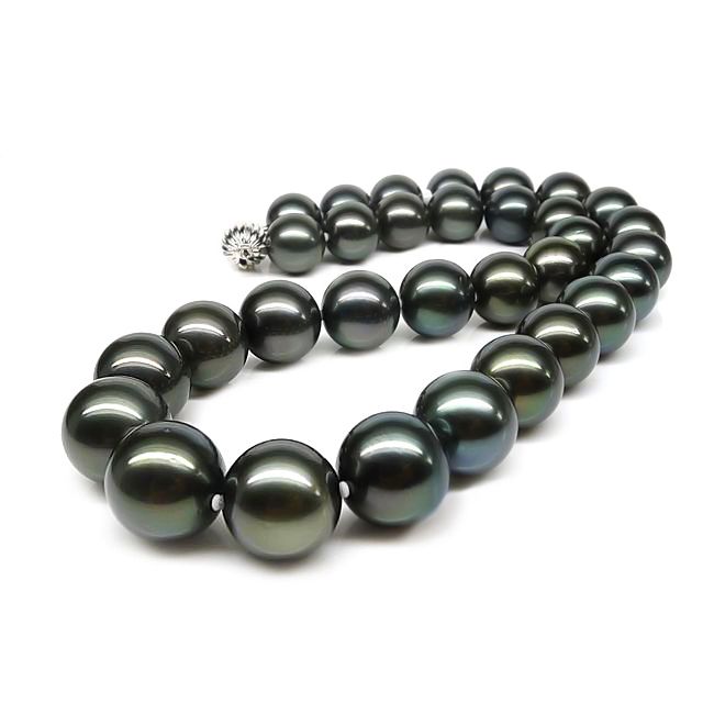 Collier en perles noires de Tahiti - 12/14.5mm, AAB