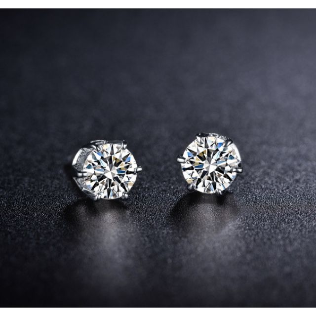 Puces diamants 0.50ct. Or blanc - Carat personnalisable