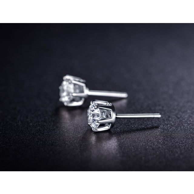 Puces diamants 0.50ct. Or blanc - Carat personnalisable