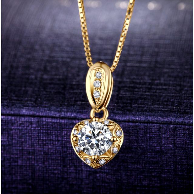 Pendentif Coeur Or jaune 18cts et diamants 0.37ct