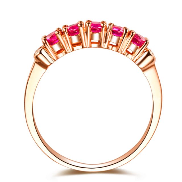 Bague rubis diamants - Sophistiquée et glamour - Or rose