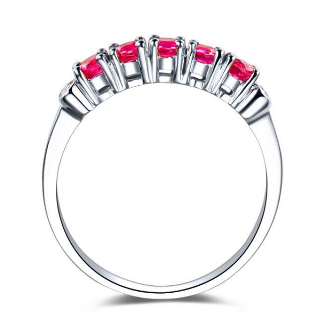 Bague rubis diamants - Sophistiquée et glamour - Or blanc