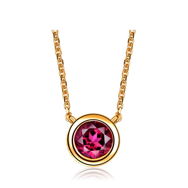 Collier pendentif solitaire rubis Or jaune