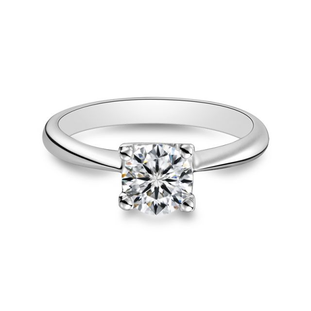 Bague prénom - Lettre N - Diamant, or blanc | Gemperles