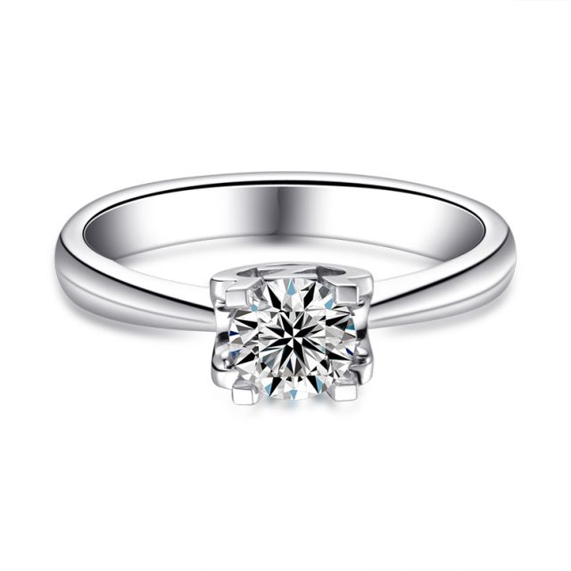 Bague lettre Z en or blanc et diamant 0.25ct | Gemperles