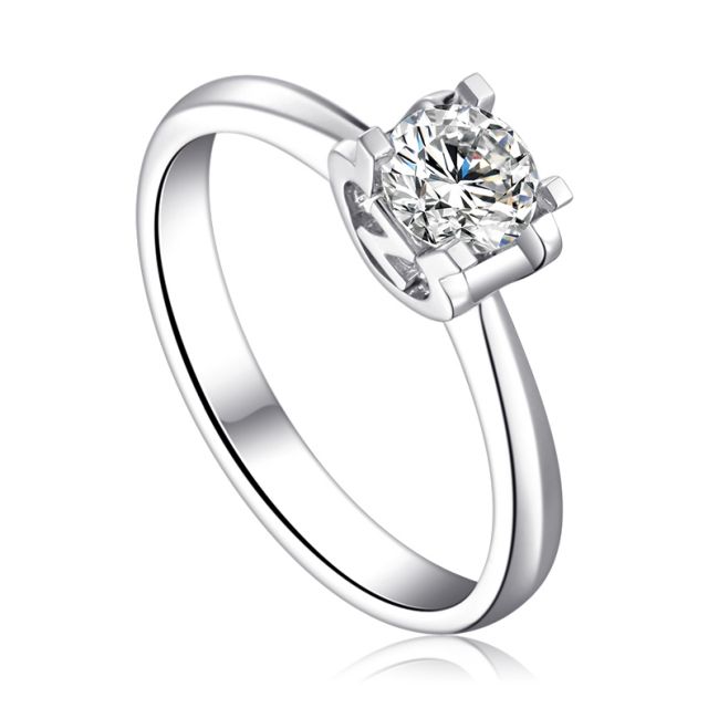 Bague lettre Z en or blanc et diamant 0.25ct | Gemperles