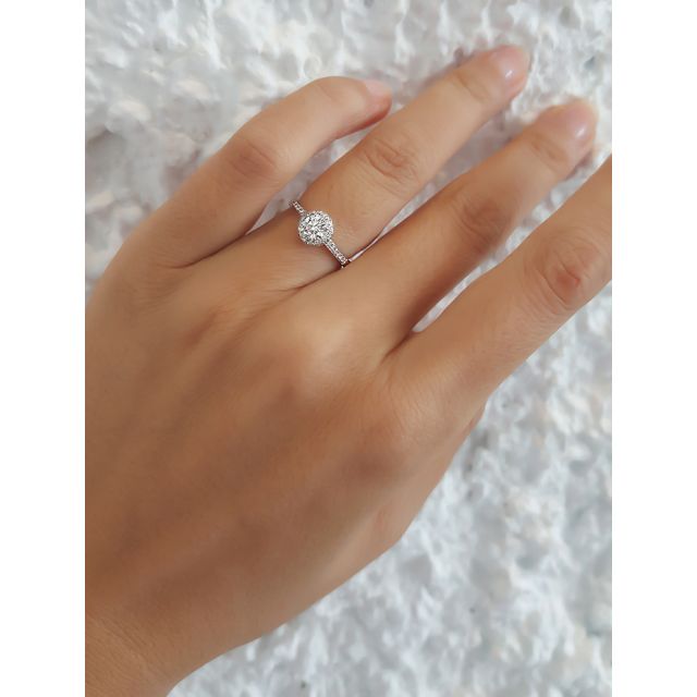 Bague de fiancaille Solitaire Platine. Ancolie | Gemperles