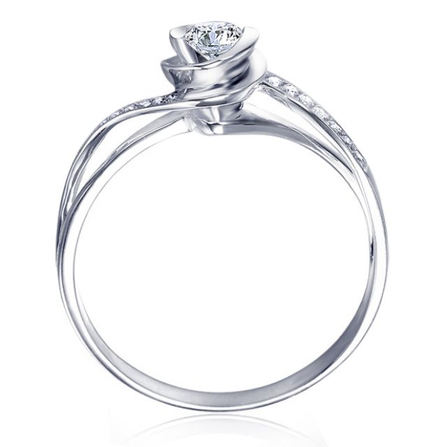 Bague Solitaire A Julie - Or Blanc & Diamants - Alfred de Musset | Gemperles