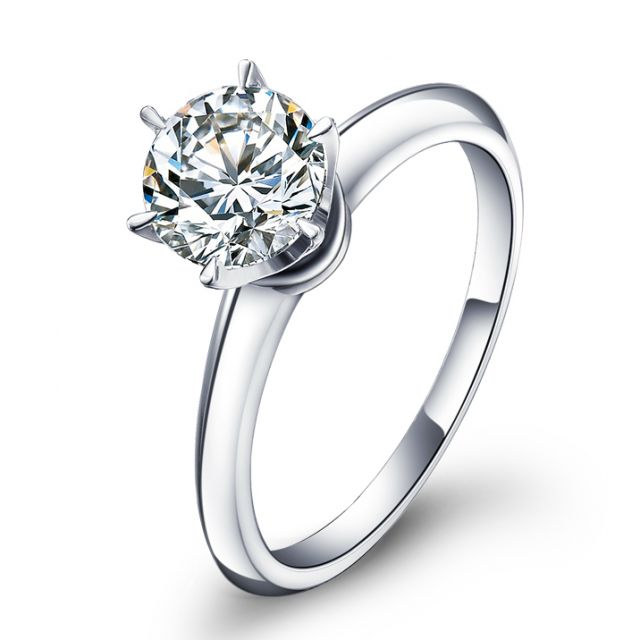 Bague Solitaire Brillant - Monture Or Blanc Timeless | Gemperles