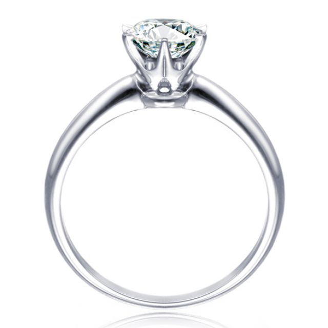 Bague Solitaire Brillant - Monture Or Blanc Timeless | Gemperles