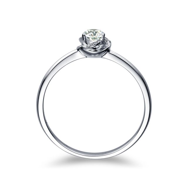 Solitaire Le Tourbillonnant Or Blanc - Diamants Sertis Griffes, Grains | Gemperles