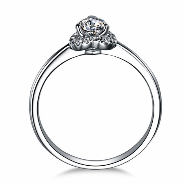 Solitaire Mon Coeur de Diamant - Or Blanc & Diamants Pavés | Gemperles