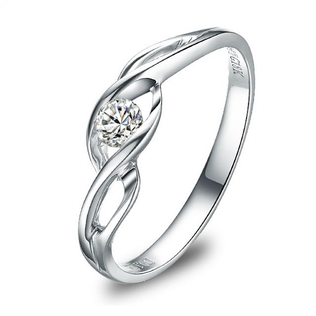 Solitaire Taylor - Diamant Maille Croisée - Or Blanc | Gemperles