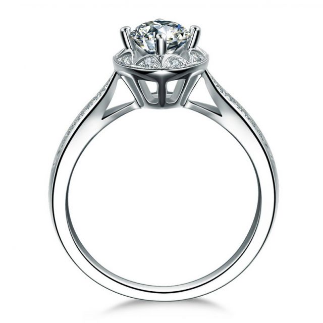 Bague Solitaire Your Best Friend - Or Blanc 18 Carats & Diamants | Gemperles