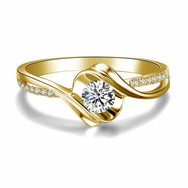 Bague Solitaire Or Jaune Alphonse de Lamartine - Méditations poétiques | Gemperles